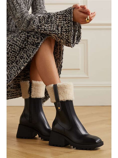 chloe betty shearling boots dupe|faux shearling boots.